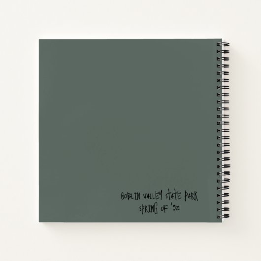 Blue Fuzzy Alien Hiker Notitieboek (Achterkant)