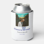 Blue G Bow juicht voor 40-jarig huwelijk Blikjeskoeler (Blikje Voorkant)