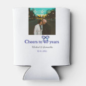 Blue G Bow juicht voor 40-jarig huwelijk Blikjeskoeler (Achterkant)