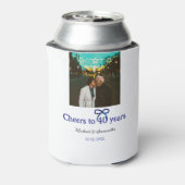 Blue G Bow juicht voor 40-jarig huwelijk Blikjeskoeler (Blikje Achterkant)