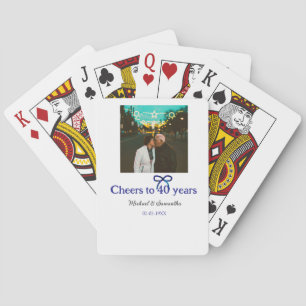 Blue G Bow juicht voor 40-jarig huwelijk Pokerkaarten