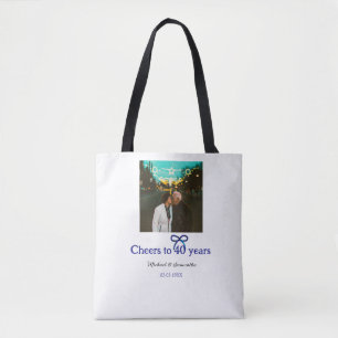Blue G Bow juicht voor 40-jarig huwelijk Tote Bag