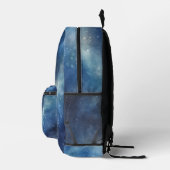 Blue Galactic Night Modern Monogram Bedrukte Rugzak (Rechts)