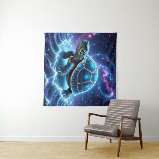 Blue Galactic Zee Turtle Wandkleed (In Situ (horizontaal))