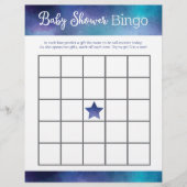 Blue Galaxy Baby shower Bingo Game (Voorkant)