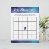 Blue Galaxy Baby shower Bingo Game (Staand voorkant)
