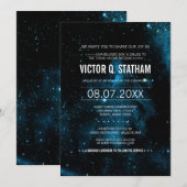 Blue Galaxy Bar Mitswa Party Uitnodigen Kaart (Voorkant / Achterkant)