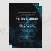 Blue Galaxy Bat Mitzvah Party nodigt uit Kaart (Voorkant / Achterkant)