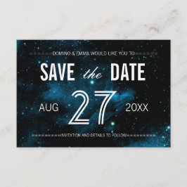 Blue Galaxy Bewaar de datumkaarten Save The Date