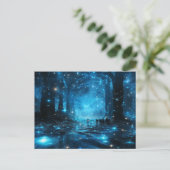 Blue Galaxy Briefkaart Wenskaart Artistiek (Staand voorkant)