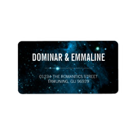 Blue Galaxy bruiloft Adresetiketten Etiket
