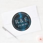 Blue Galaxy bruiloft gunst Stickers (Envelop)
