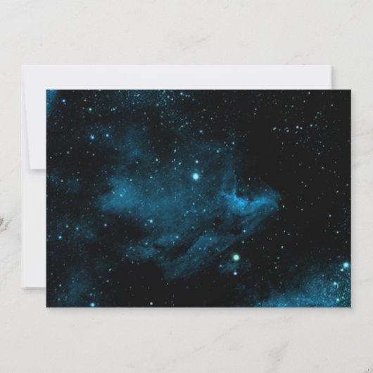 Blue Galaxy bruiloft repetitie diner Kaart (Achterkant)