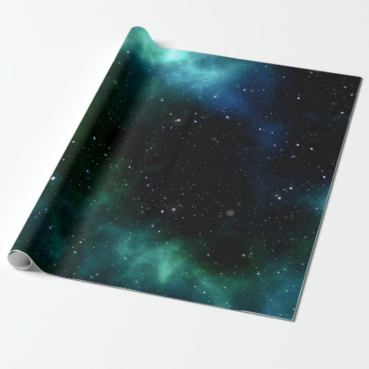 Blue Galaxy Cadeaupapier (Uitgerold)