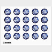 Blue Galaxy Celestial Foto Mis Quince Birthday Ronde Sticker (Vel)