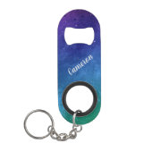 Blue Galaxy Celestial Stars Space Art gepersonalis Mini Flessenopener (Voorkant)