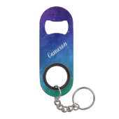 Blue Galaxy Celestial Stars Space Art gepersonalis Mini Flessenopener (Achterkant)