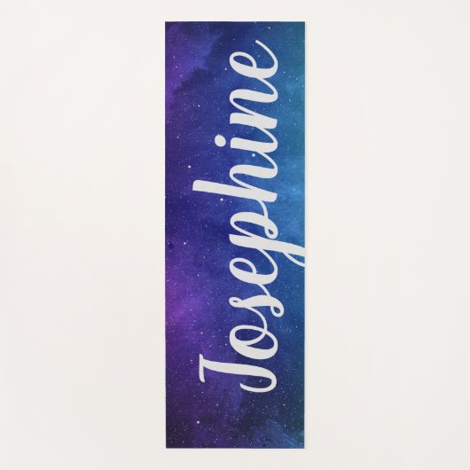 Blue Galaxy Celestial Stars Space Art gepersonalis Yogamat (Voorkant)