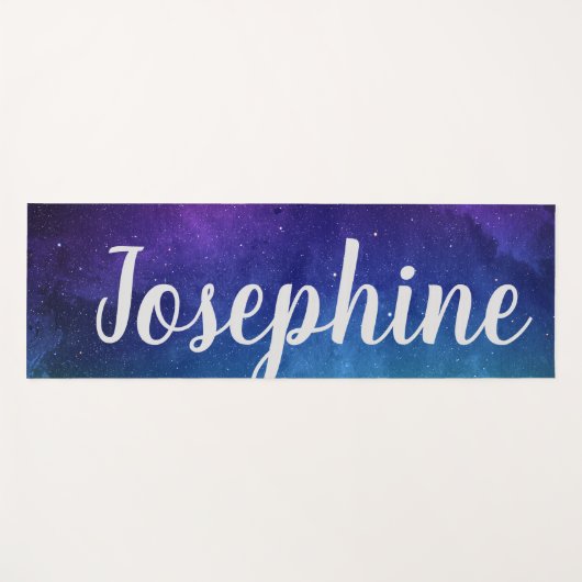 Blue Galaxy Celestial Stars Space Art gepersonalis Yogamat (Voorkant (horizontaal))