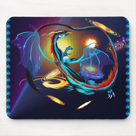 Blue Galaxy Dragon_Mousepad Muismat (Voorkant)