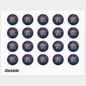 Blue Galaxy Dragon-Stickers Ronde Sticker (Vel)