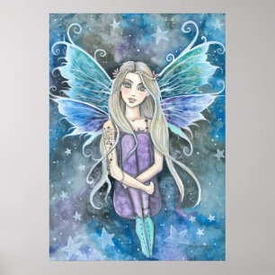 Blue Galaxy Fairy Art van Molly Harrison Poster