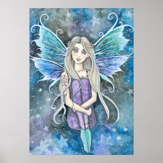 Blue Galaxy Fairy Art van Molly Harrison Poster (Voorkant)