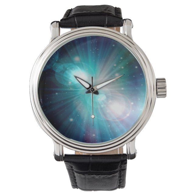 Blue Galaxy Horloge (Voorkant)