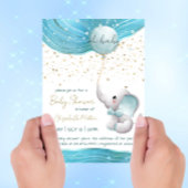 Blue Galaxy Inspiration Elephant Baby Boy Shower Kaart
