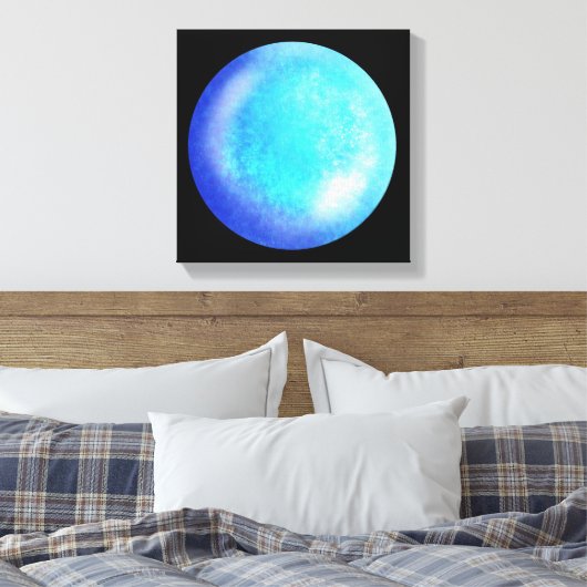 Blue Galaxy Orb – Tranquil Blue Canvas Afdrukken (Insitu (Slaapkamer))