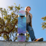 Blue Galaxy Persoonlijk Skateboard<br><div class="desc">Blauw en paars sterrenskateboard met sterren.</div>