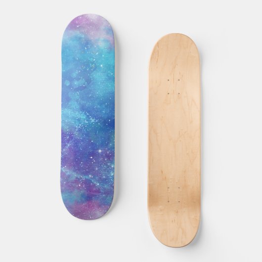 Blue Galaxy Persoonlijk Skateboard (Voorkant)