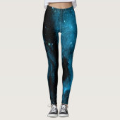 Blue Galaxy Print Leggings (Voorkant)