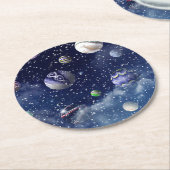 Blue Galaxy Ronde Kartonnen Onderzetter (Gebogen)