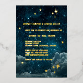 Blue Galaxy Sky Wedding Folie Uitnodiging (Voorkant)