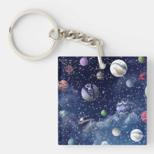 Blue Galaxy Sleutelhanger