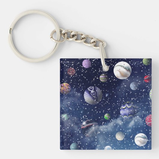 Blue Galaxy Sleutelhanger (voorkant)
