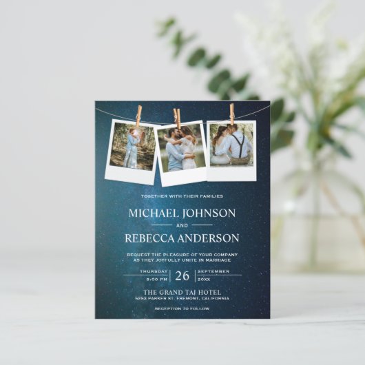 Blue Galaxy Space Photo Budget Weddenschap (Staand voorkant)