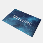 Blue Galaxy Sparkle Abstract Personalized Deurmat (Schuin)