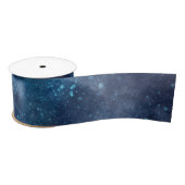 Blue Galaxy Sparkle Abstract Satijnen Lint (Spoel)