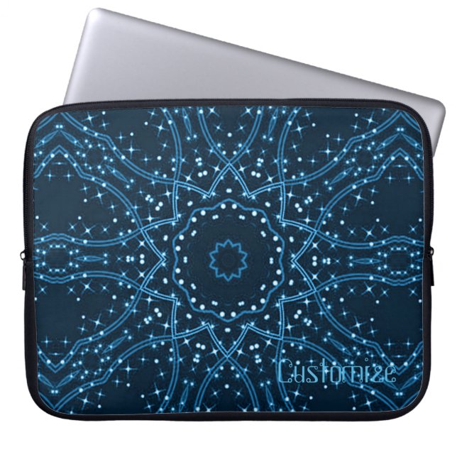 Blue Galaxy Stars laptophoes Laptop Sleeve (Voorkant)