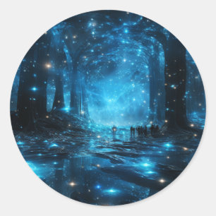 Blue Galaxy-Stickers Ronde Sticker
