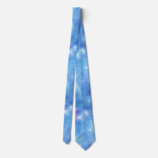 Blue Galaxy Waterverf Star Space Stropdas (Achterkant)