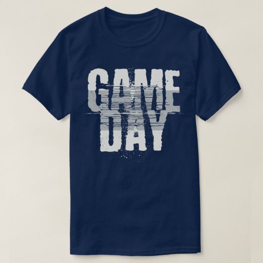 Blue Gameday Grunge Speldag T-shirt (Design voorkant)