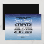 Blue GAMER GAMING DIGITAL Bar Mitzvah Uitnodiging (Voorkant / Achterkant)