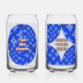 Blue Garden Anemone Pattern Blikvorm Glas (Voorkant)