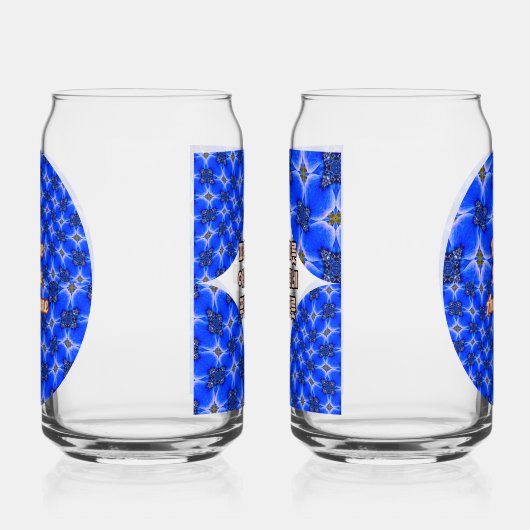 Blue Garden Anemone Pattern Blikvorm Glas (Links)