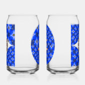 Blue Garden Anemone Pattern Blikvorm Glas (Rechts)