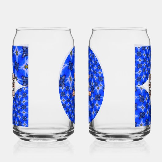 Blue Garden Anemone Pattern Blikvorm Glas (Rechts)