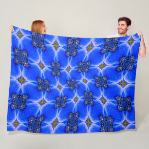 Blue Garden Anemone Pattern Fleece Deken